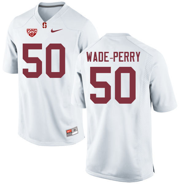 Men #50 Dalyn Wade-Perry Stanford Cardinal College Football Jerseys Sale-White - Click Image to Close